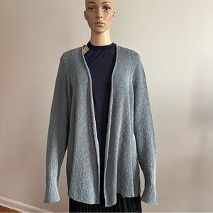Eileen Fisher Open Knit Open Front Organic Cotton & Linen Blend Size 2X